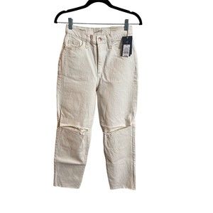 Universal Thread Vintage Stretch Strait Leg Jean Pants-Off White-Womens Sz 00